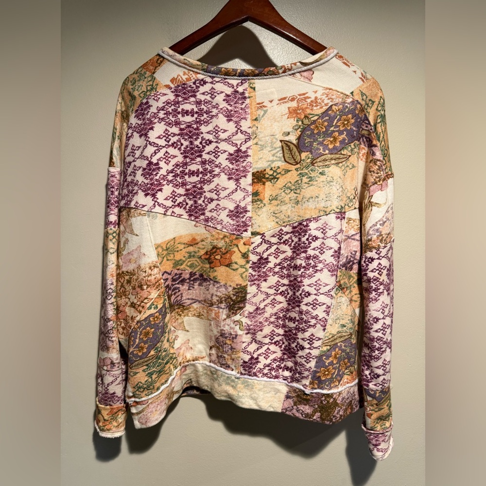 Pilcro Anthropologie Patchwork Split-Neck Sweatsh… - image 7